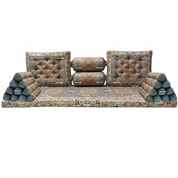 سرویس پشتی شاه نشین 7 تکه افشار 8 رنگ طوسی مدل زنبوری